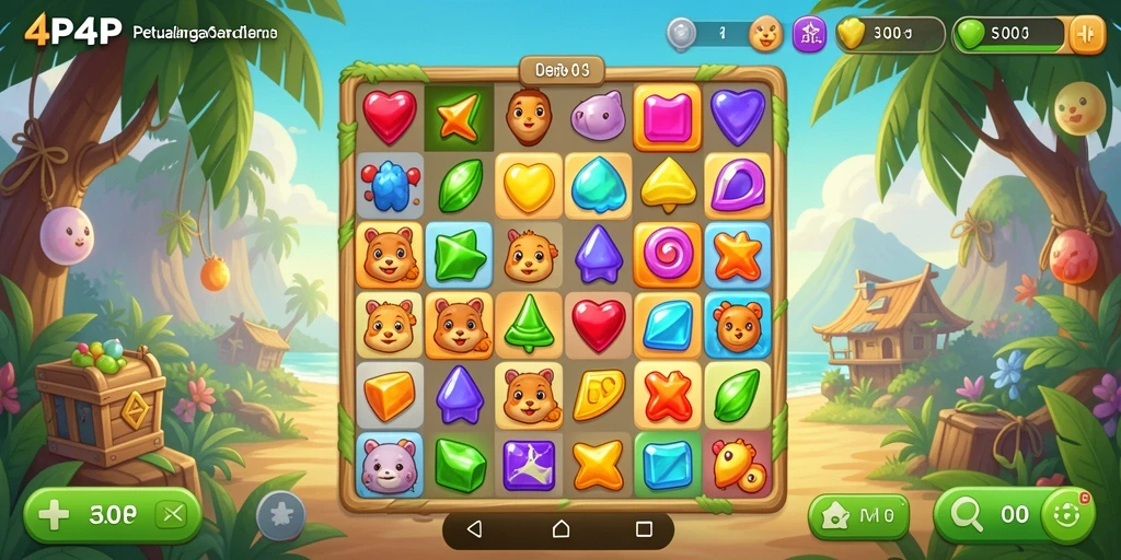 Gameplay seru dalam 4P4P dengan tantangan match-3.