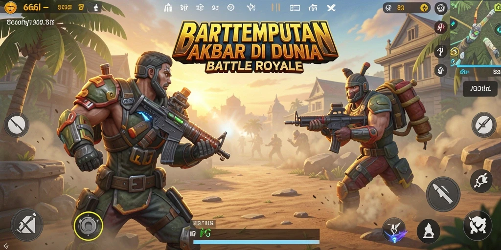 Screenshot gameplay Battle Royale di 666I menampilkan aksi seru dan strategi tempur.