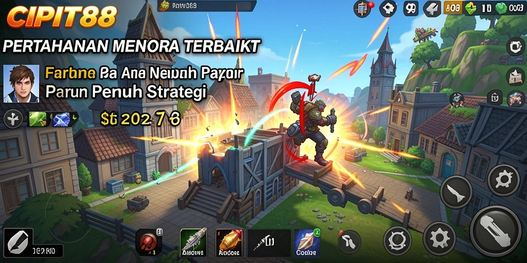 Screenshot menampilkan gameplay strategis dari Tower Defense yang mendebarkan.