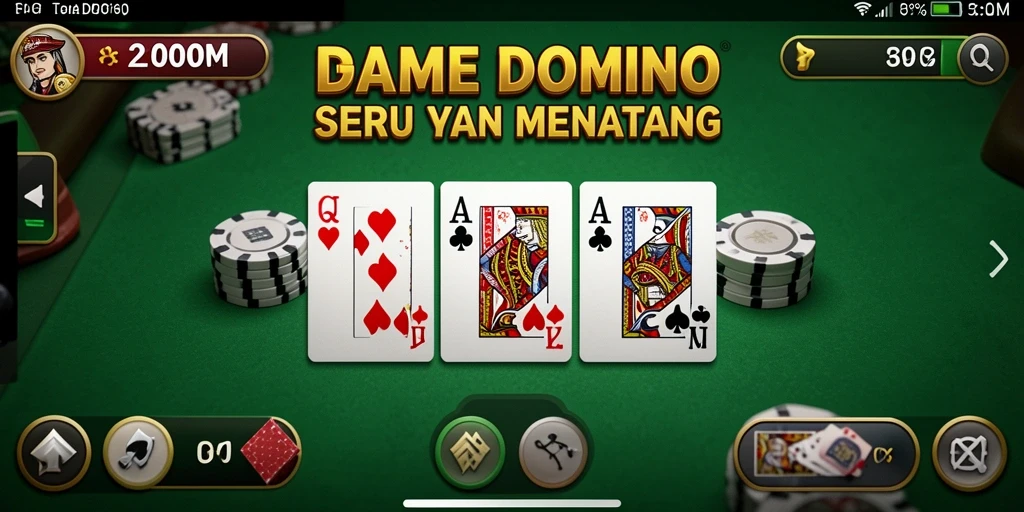 Tampilan seru gameplay Domino di D200M dengan teman-teman.