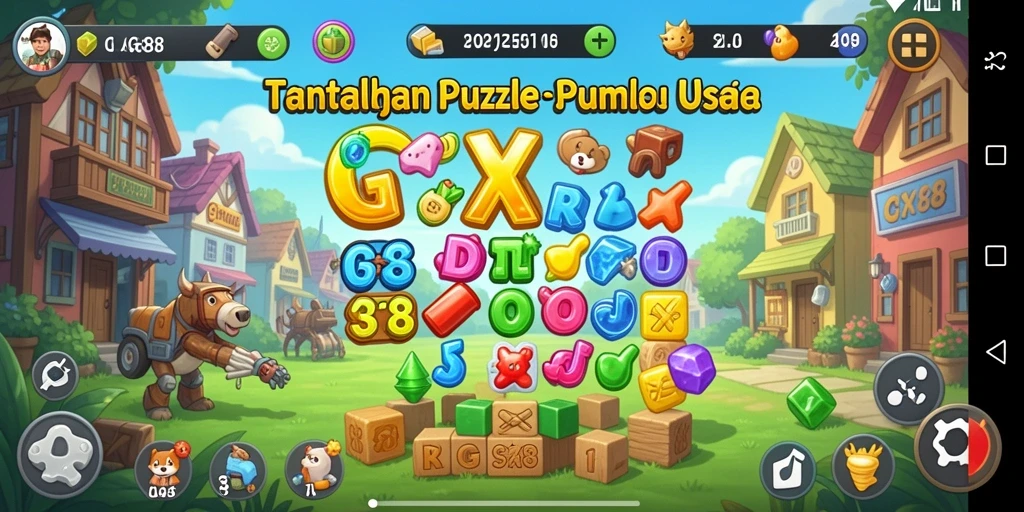 Screenshot menampilkan gameplay GX88 dengan berbagai puzzle menantang.