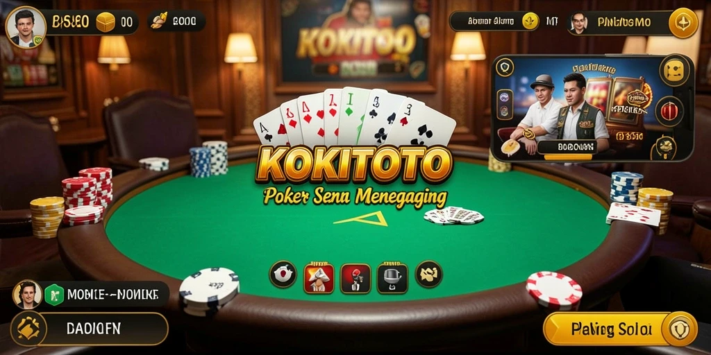 Tampilan gameplay KOKITOTO yang seru dan menarik saat bermain Poker.