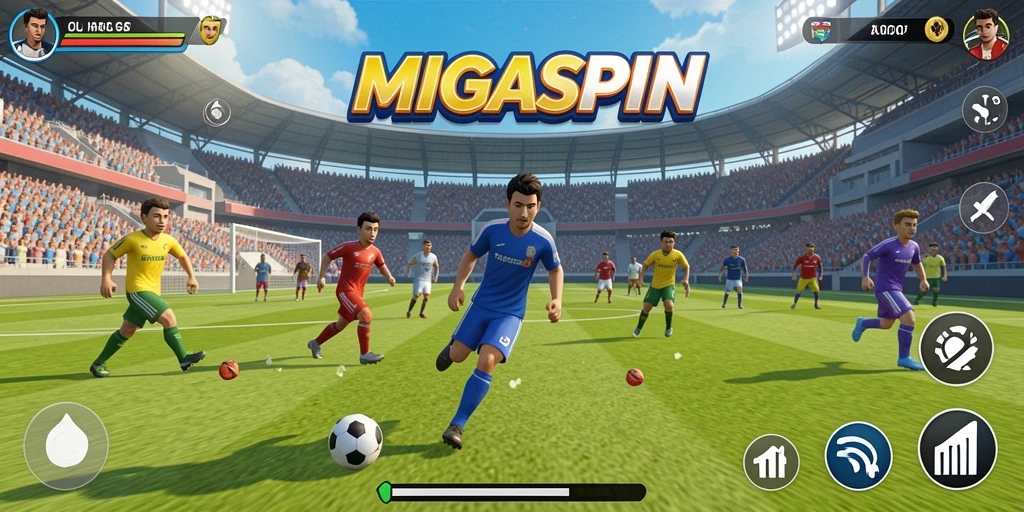 Tampilan gameplay olahraga seru dari MIGASPIN yang menantang.