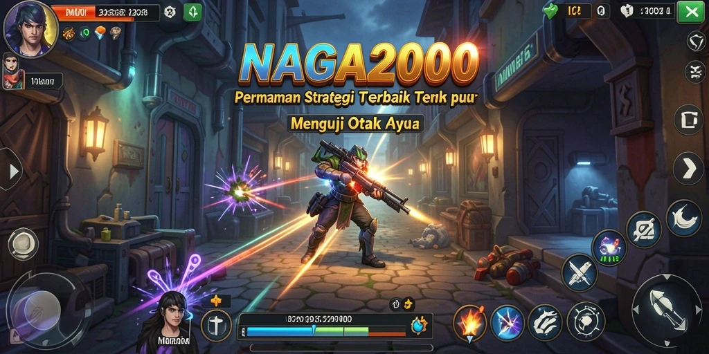 Tampilan gameplay menantang dalam NAGA2000 yang penuh strategi.