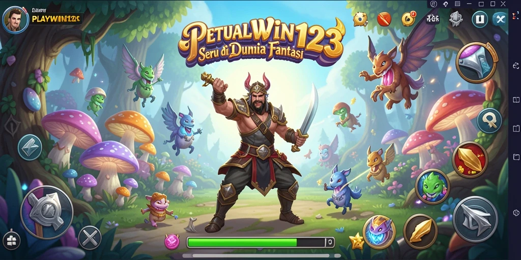 Gameplay PLAYWIN123 yang menampilkan petualangan seru di dunia fantasi.