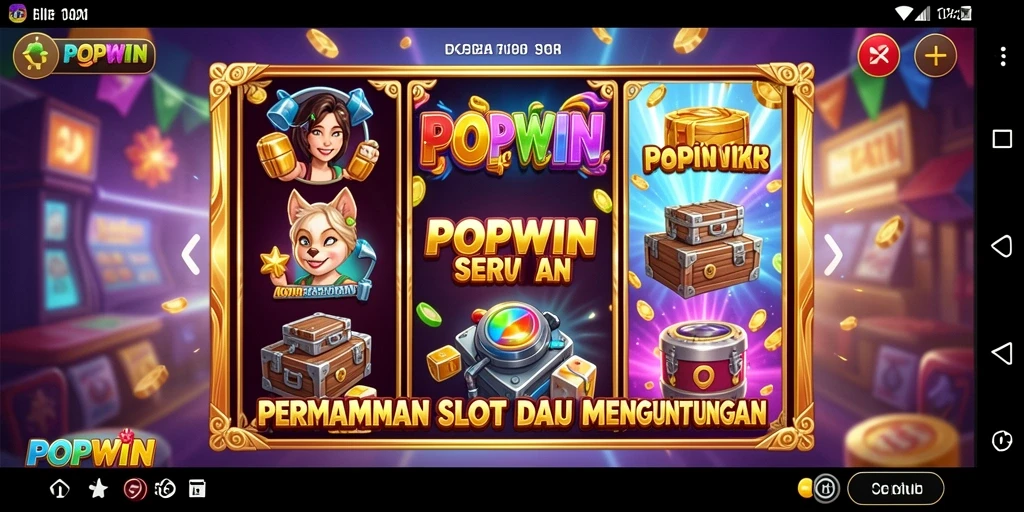 Tampilan menarik dari gameplay Slot di POPWIN yang penuh warna.