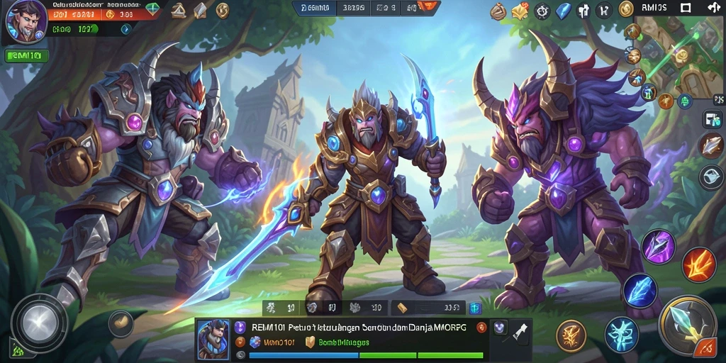 Tampilan gameplay <strong>REMI101</strong> dengan karakter berpetualang dalam dunia fantastis.