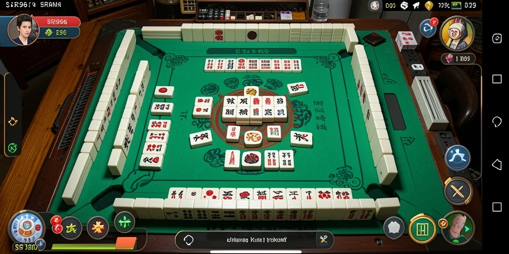 Tampilan seru dari gameplay SR996 yang penuh strategi Mahjong.
