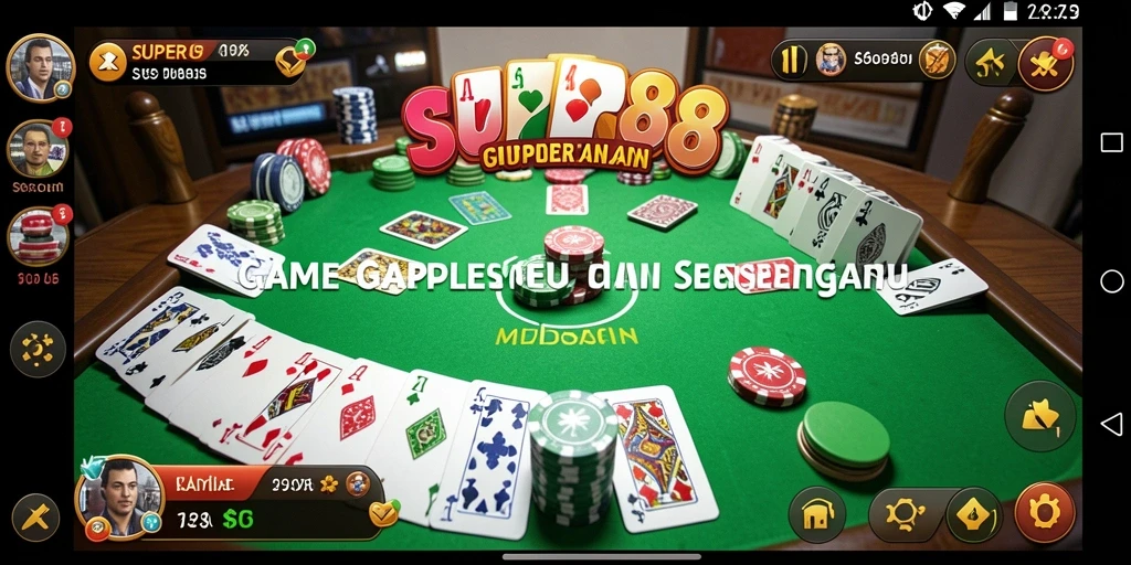 Tampilan gameplay SUPER88 yang menarik dengan suasana Gaple.