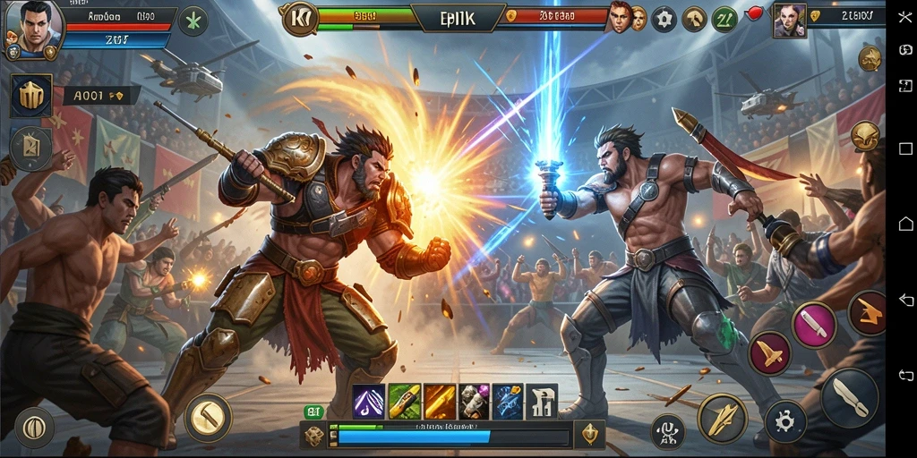Tampilan menarik dari gameplay pertarungan di ZK7.